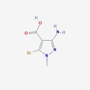 molecular formula C5H6BrN3O2 B3246421 3-Amino-5-bromo-1-methyl-1H-pyrazole-4-carboxylic Acid CAS No. 1781890-36-5