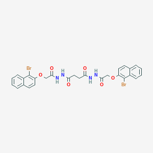 molecular formula C28H24Br2N4O6 B324643 N'~1~,N'~4~-bis{[(1-bromonaphthalen-2-yl)oxy]acetyl}butanedihydrazide 