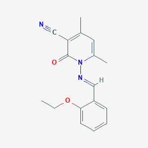 molecular formula C17H17N3O2 B324648 1-{[(1E)-(2-ethoxyphenyl)methylene]amino}-4,6-dimethyl-2-oxo-1,2-dihydropyridine-3-carbonitrile 