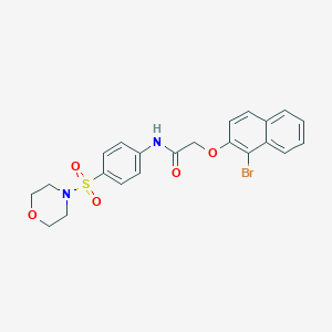 molecular formula C22H21BrN2O5S B324650 2-[(1-bromo-2-naphthyl)oxy]-N-[4-(morpholin-4-ylsulfonyl)phenyl]acetamide 
