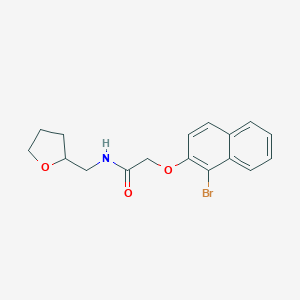molecular formula C17H18BrNO3 B324652 2-[(1-bromo-2-naphthyl)oxy]-N-(tetrahydro-2-furanylmethyl)acetamide 