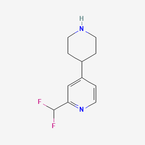 molecular formula C11H14F2N2 B3246520 2-(Difluoromethyl)-4-(piperidin-4-yl)pyridine CAS No. 1785443-69-7