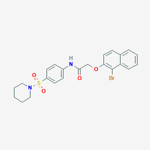 molecular formula C23H23BrN2O4S B324653 2-[(1-bromo-2-naphthyl)oxy]-N-[4-(1-piperidinylsulfonyl)phenyl]acetamide 
