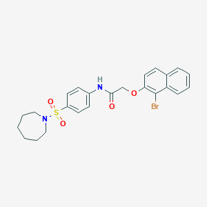 molecular formula C24H25BrN2O4S B324655 N-[4-(1-azepanylsulfonyl)phenyl]-2-[(1-bromo-2-naphthyl)oxy]acetamide 