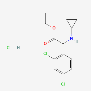 molecular formula C13H16Cl3NO2 B3246551 Ethyl 2-(cyclopropylamino)-2-(2,4-dichlorophenyl)acetate hydrochloride CAS No. 1786209-63-9