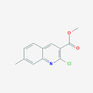 molecular formula C12H10ClNO2 B3246580 3-Quinolinecarboxylic acid, 2-chloro-7-methyl-, methyl ester CAS No. 1788042-64-7