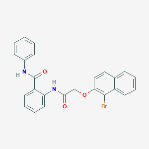 molecular formula C25H19BrN2O3 B324660 2-({[(1-bromo-2-naphthyl)oxy]acetyl}amino)-N-phenylbenzamide 