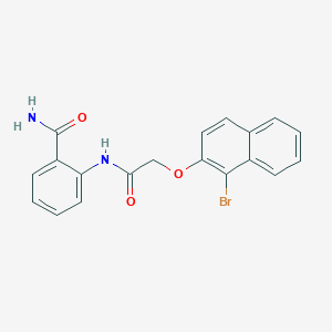molecular formula C19H15BrN2O3 B324661 2-({[(1-Bromo-2-naphthyl)oxy]acetyl}amino)benzamide 