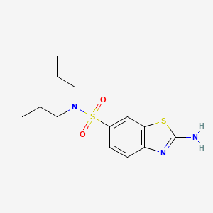 molecular formula C13H19N3O2S2 B3246611 [(2-Aminobenzothiazol-6-yl)sulfonyl]dipropylamine CAS No. 17901-15-4