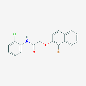 molecular formula C18H13BrClNO2 B324665 2-[(1-bromo-2-naphthyl)oxy]-N-(2-chlorophenyl)acetamide 