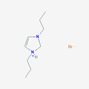 molecular formula C9H19BrN2 B3246665 1,3-Dipropyl-2,3-dihydro-1H-imidazol-1-ium bromide CAS No. 179231-43-7