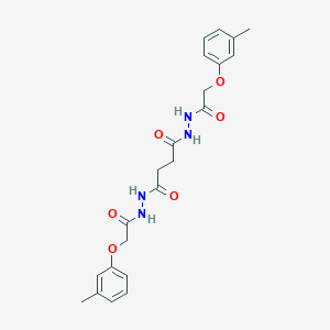 molecular formula C22H26N4O6 B324667 N'~1~,N'~4~-bis[(3-methylphenoxy)acetyl]butanedihydrazide 
