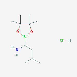 molecular formula C11H25BClNO2 B3246680 3-Methyl-1-(tetramethyl-1,3,2-dioxaborolan-2-yl)butan-1-amine hydrochloride CAS No. 179538-58-0