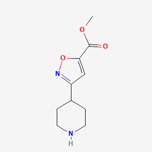 molecular formula C10H14N2O3 B3246690 Methyl 3-(piperidin-4-YL)-1,2-oxazole-5-carboxylate CAS No. 1796976-92-5