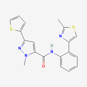 1-methyl-N-(2-(2-methylthiazol-4-yl)phenyl)-3-(thiophen-2-yl)-1H-pyrazole-5-carboxamide