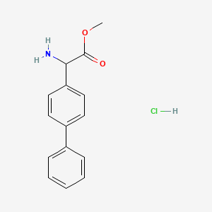 molecular formula C15H16ClNO2 B3246700 Methyl 2-Amino-2-(4-biphenylyl)acetate hydrochloride CAS No. 179811-50-8