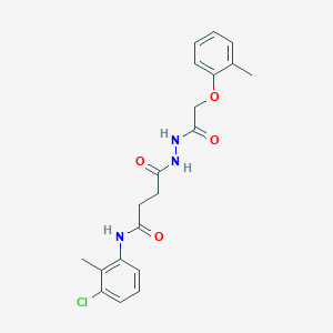 molecular formula C20H22ClN3O4 B324671 N-(3-chloro-2-methylphenyl)-4-{2-[(2-methylphenoxy)acetyl]hydrazino}-4-oxobutanamide 