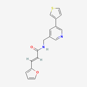 (E)-3-(furan-2-yl)-N-((5-(thiophen-3-yl)pyridin-3-yl)methyl)acrylamide