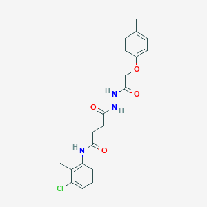 molecular formula C20H22ClN3O4 B324674 N-(3-chloro-2-methylphenyl)-4-{2-[(4-methylphenoxy)acetyl]hydrazino}-4-oxobutanamide 