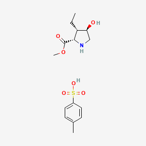 molecular formula C15H23NO6S B3246766 L-Proline, 3-ethyl-4-hydroxy-, methyl ester, (3S,4R)-, 4-methylbenzenesulfonate (1:1) CAS No. 1799733-43-9