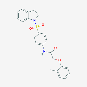 molecular formula C23H22N2O4S B324677 N-[4-(2,3-dihydro-1H-indol-1-ylsulfonyl)phenyl]-2-(2-methylphenoxy)acetamide 