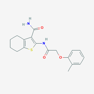 molecular formula C18H20N2O3S B324679 2-{[(2-Methylphenoxy)acetyl]amino}-4,5,6,7-tetrahydro-1-benzothiophene-3-carboxamide CAS No. 303092-53-7