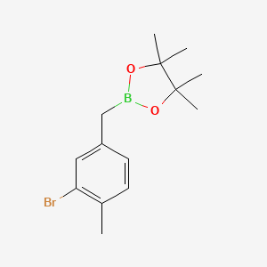 molecular formula C14H20BBrO2 B3246803 1,3,2-二氧杂硼环，2-[(3-溴-4-甲基苯基)甲基]-4,4,5,5-四甲基- CAS No. 1800284-61-0