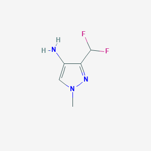 molecular formula C5H7F2N3 B3246832 3-(Difluoromethyl)-1-methyl-1H-pyrazol-4-amine CAS No. 1801762-09-3