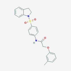 molecular formula C23H22N2O4S B324684 N-[4-(2,3-dihydro-1H-indol-1-ylsulfonyl)phenyl]-2-(3-methylphenoxy)acetamide 