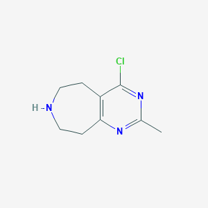 molecular formula C9H12ClN3 B3246862 4-Chloro-2-methyl-5H,6H,7H,8H,9H-pyrimido[4,5-d]azepine CAS No. 1803561-51-4