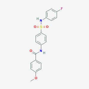 molecular formula C20H17FN2O4S B324692 N-(4-{[(4-fluorophenyl)amino]sulfonyl}phenyl)-4-methoxybenzamide 