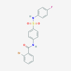 molecular formula C19H14BrFN2O3S B324696 2-bromo-N-(4-{[(4-fluorophenyl)amino]sulfonyl}phenyl)benzamide 
