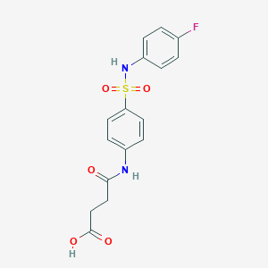 molecular formula C16H15FN2O5S B324697 4-({4-[(4-Fluorophenyl)sulfamoyl]phenyl}amino)-4-oxobutanoic acid 