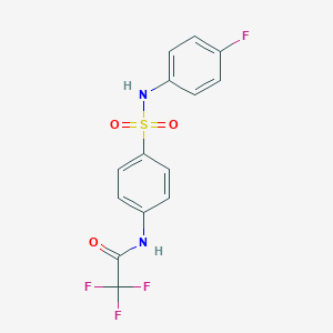 molecular formula C14H10F4N2O3S B324699 2,2,2-trifluoro-N-(4-{[(4-fluorophenyl)amino]sulfonyl}phenyl)acetamide 