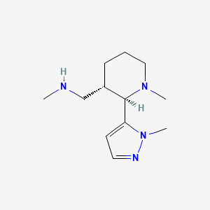 molecular formula C12H22N4 B3247032 Rac-methyl({[(2R,3S)-1-methyl-2-(1-methyl-1H-pyrazol-5-yl)piperidin-3-yl]methyl})amine CAS No. 1807885-19-3