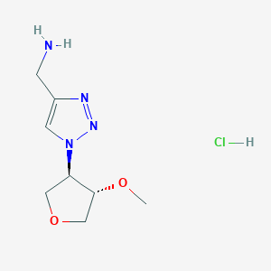 molecular formula C8H15ClN4O2 B3247038 {1-[(3R,4S)-4-methoxyoxolan-3-yl]-1H-1,2,3-triazol-4-yl}methanamine hydrochloride CAS No. 1807895-90-4