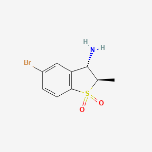 molecular formula C9H10BrNO2S B3247052 3-Amino-5-bromo-2-methyl-2,3-dihydro-1lambda6-benzothiophene-1,1-dione, trans CAS No. 1807920-02-0