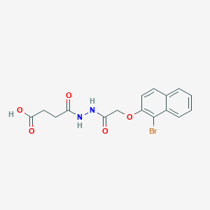 molecular formula C16H15BrN2O5 B324711 4-(2-{[(1-Bromo-2-naphthyl)oxy]acetyl}hydrazino)-4-oxobutanoic acid 