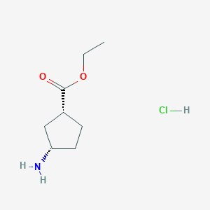molecular formula C8H16ClNO2 B3247113 (1R,3S)-Ethyl 3-aminocyclopentanecarboxylate hydrochloride CAS No. 1807941-28-1