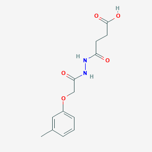 molecular formula C13H16N2O5 B324712 4-{2-[(3-Methylphenoxy)acetyl]hydrazino}-4-oxobutanoic acid 