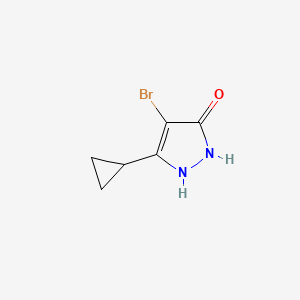 molecular formula C6H7BrN2O B3247130 4-溴-3-环丙基-1H-吡唑-5-醇 CAS No. 1808396-27-1