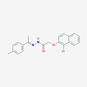 molecular formula C21H19BrN2O2 B324715 2-[(1-bromo-2-naphthyl)oxy]-N'-[1-(4-methylphenyl)ethylidene]acetohydrazide 