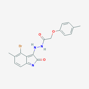 molecular formula C18H16BrN3O3 B324717 N'-(4-bromo-5-methyl-2-oxoindol-3-yl)-2-(4-methylphenoxy)acetohydrazide 