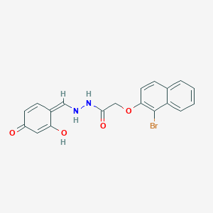 2-(1-bromonaphthalen-2-yl)oxy-N'-[(Z)-(2-hydroxy-4-oxocyclohexa-2,5-dien-1-ylidene)methyl]acetohydrazide