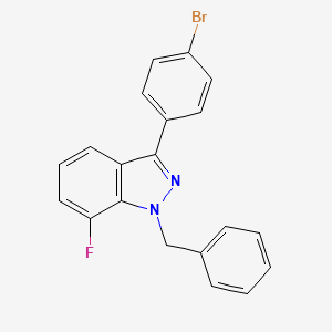 molecular formula C20H14BrFN2 B3247222 1-Benzyl-7-fluoro-3-(4-bromophenyl)-1H-indazole CAS No. 1809161-44-1
