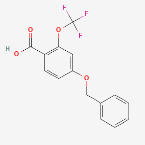 molecular formula C15H11F3O4 B3247234 4-Benzyloxy-2-(trifluoromethoxy)benzoic acid CAS No. 1809161-55-4