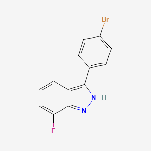 molecular formula C13H8BrFN2 B3247251 7-Fluoro-3-(4-bromophenyl)-1H-indazole CAS No. 1809161-60-1