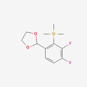 molecular formula C12H16F2O2Si B3247270 (6-(1,3-Dioxolan-2-yl)-2,3-difluorophenyl)trimethylsilane CAS No. 1809168-65-7