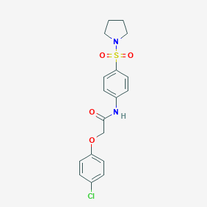 molecular formula C18H19ClN2O4S B324730 2-(4-chlorophenoxy)-N-[4-(1-pyrrolidinylsulfonyl)phenyl]acetamide 