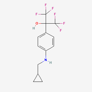 molecular formula C13H13F6NO B3247318 2-(4-(Cyclopropylmethylamino)phenyl)-1,1,1,3,3,3-hexafluoropropan-2-ol CAS No. 1810768-20-7